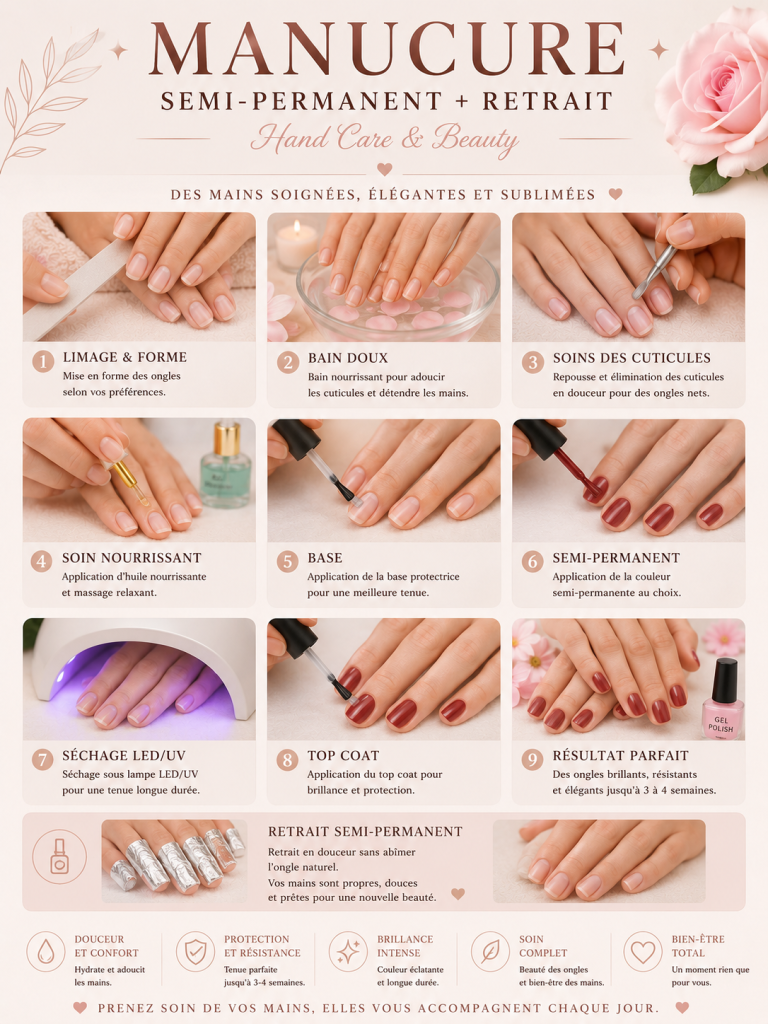 Manucure + Semi-Permanent + Retrait